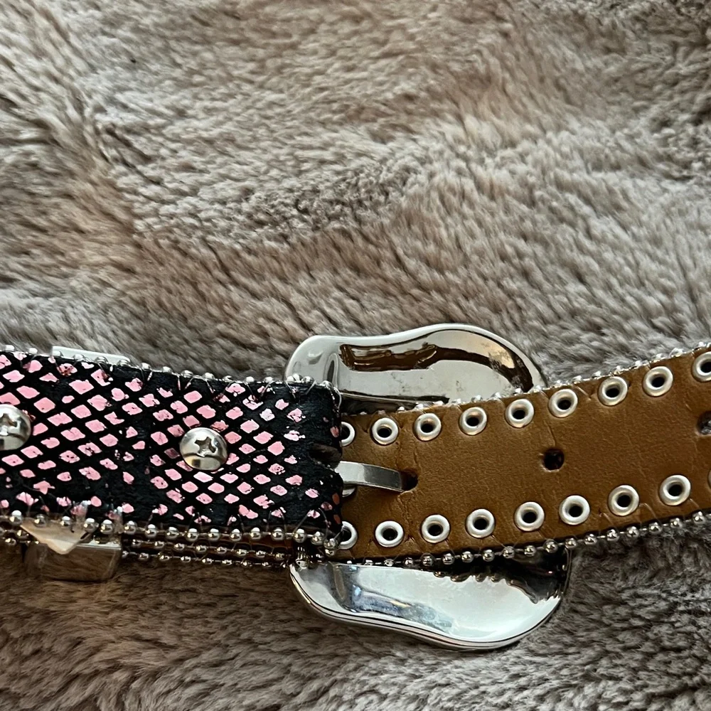 Elegant Silver and Pink Studded kids Belt